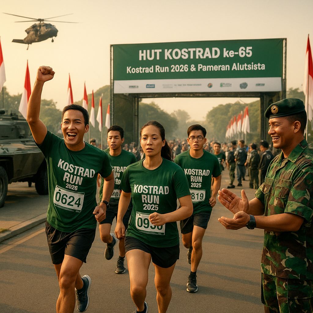 HUT Kostrad Diramaikan dengan Ajang Lari dan Pameran Alutsista