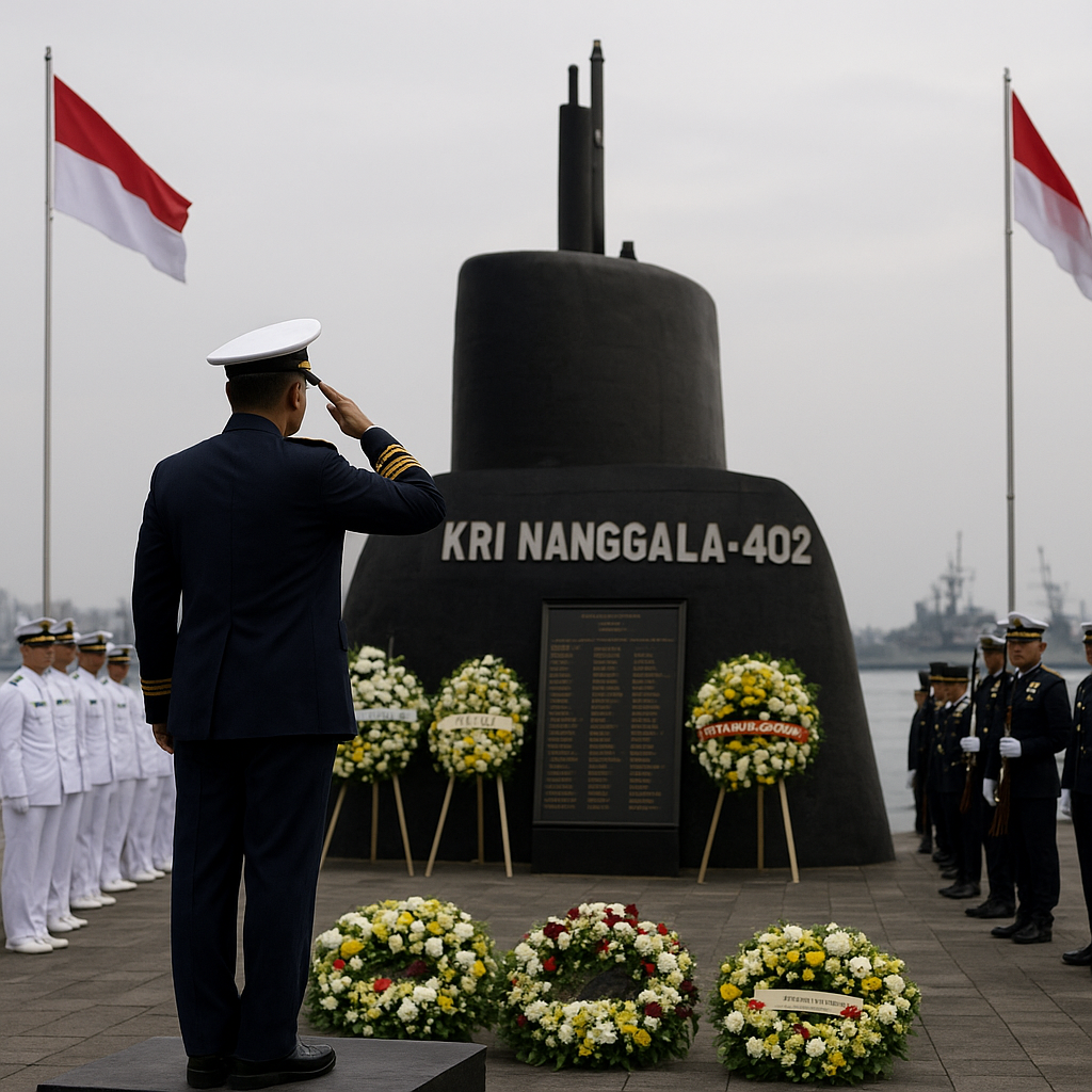 Pangkoarmada II Beri Penghormatan di Monumen KRI Nanggala-402 pada Peringatan Hari Bakti Hiu Kencana