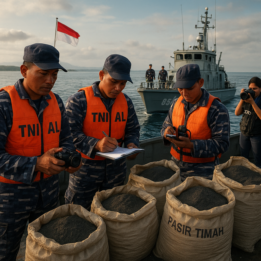 TNI AL Gagalkan Penyelundupan Pasir Timah, Wujud Komitmen Jaga Kekayaan Negara
