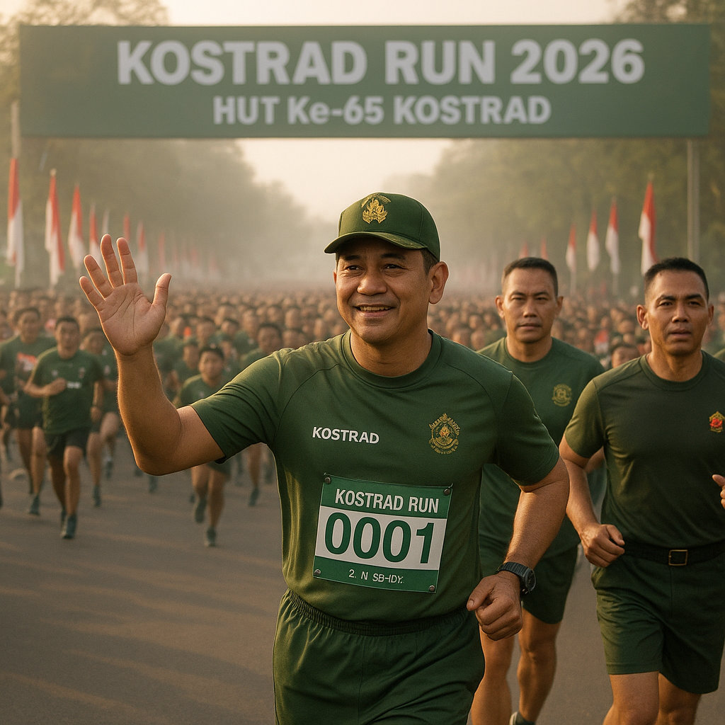 Meriahkan HUT ke-65 Kostrad, Kasad Lari Bersama 10 Ribu Peserta Kostrad Run 2026