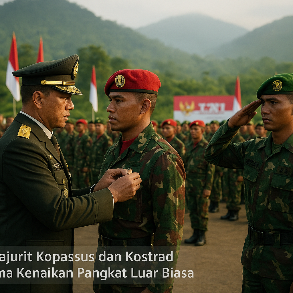 23 Prajurit Kopassus dan Kostrad Terima Kenaikan Pangkat Luar Biasa dari Panglima TNI