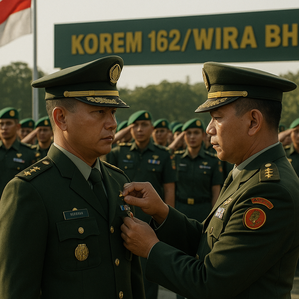 Menjunjung Tradisi: Upacara Kenaikan Pangkat di Jajaran Korem 162/Wira Bhakti