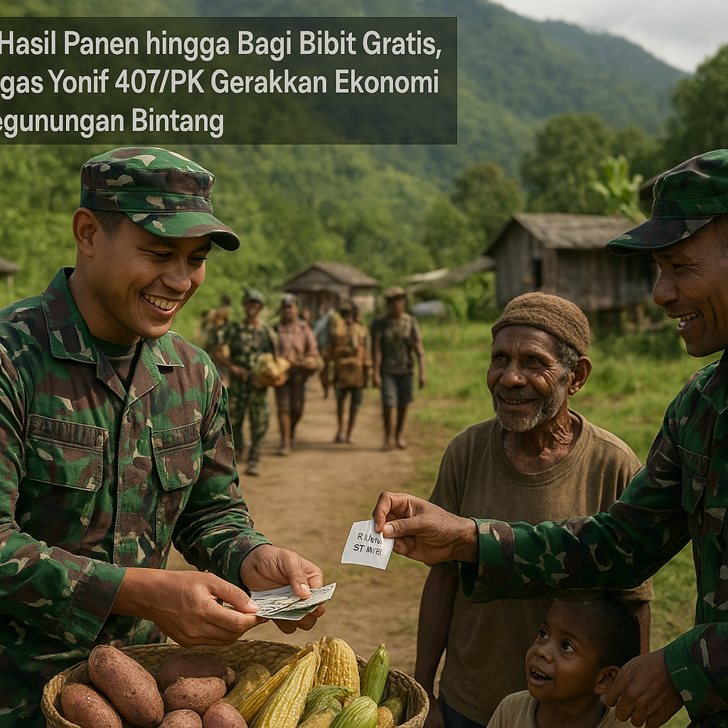 Borong Hasil Panen hingga Bagi Bibit Gratis, Cara Satgas Yonif 407/PK Gerakkan Ekonomi Warga Pegunungan Bintang