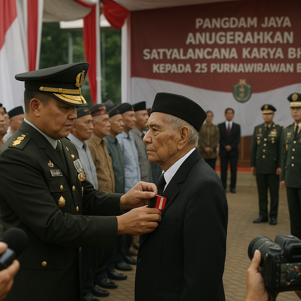 Pangdam Jaya Anugerahkan Satyalancana Karya Bhakti kepada 25 Purnawirawan Berjasa