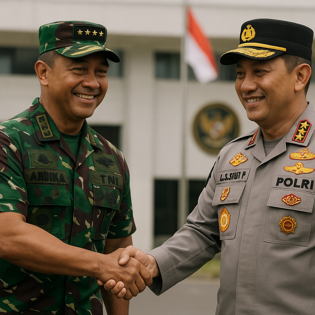 Panglima TNI Sambut Kunjungan Silaturahmi Kapolri, Teguhkan Soliditas Dua Pilar Bangsa