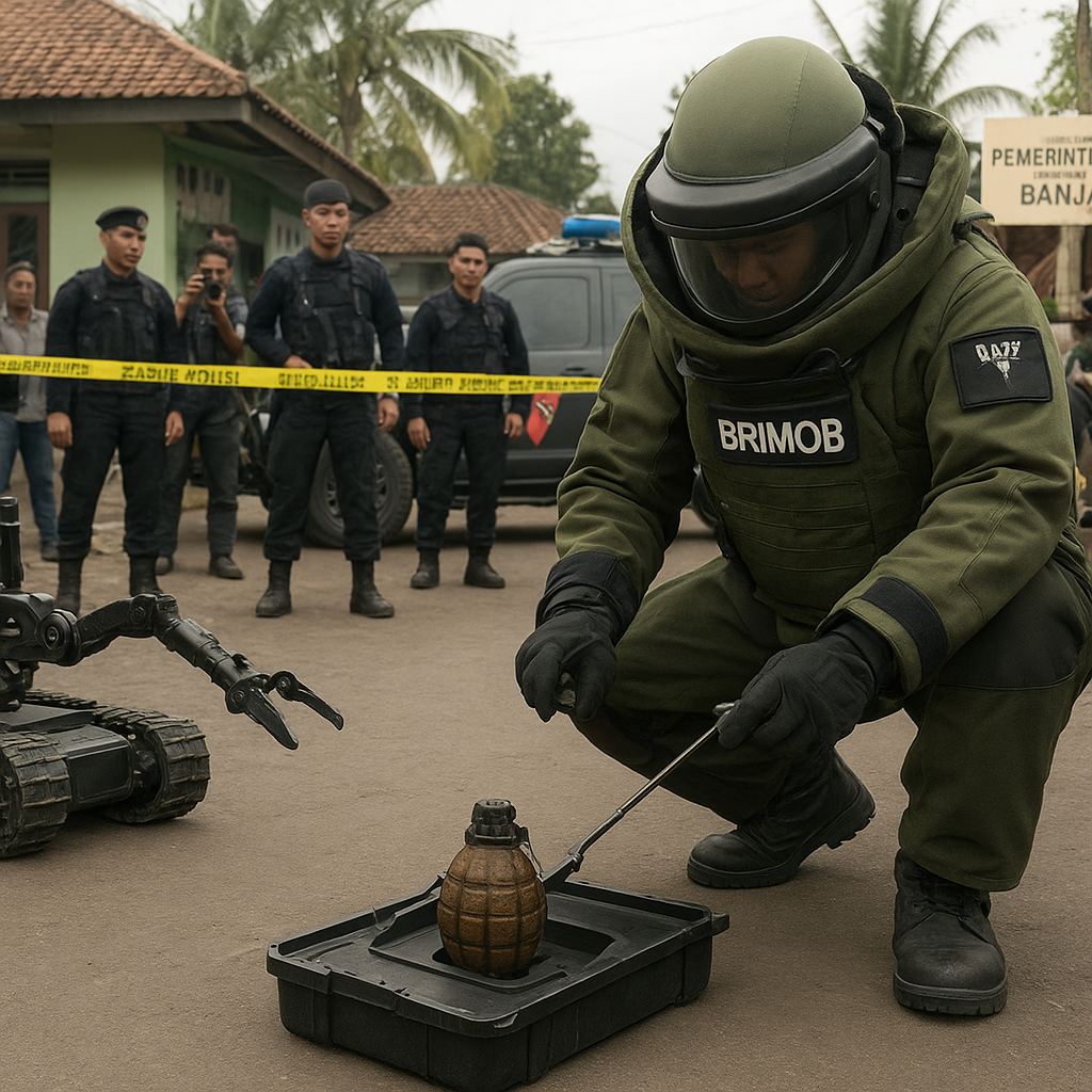 Granat Nanas Peninggalan Perang Kemerdekaan Ditemukan dan Dimusnahkan di Banjar