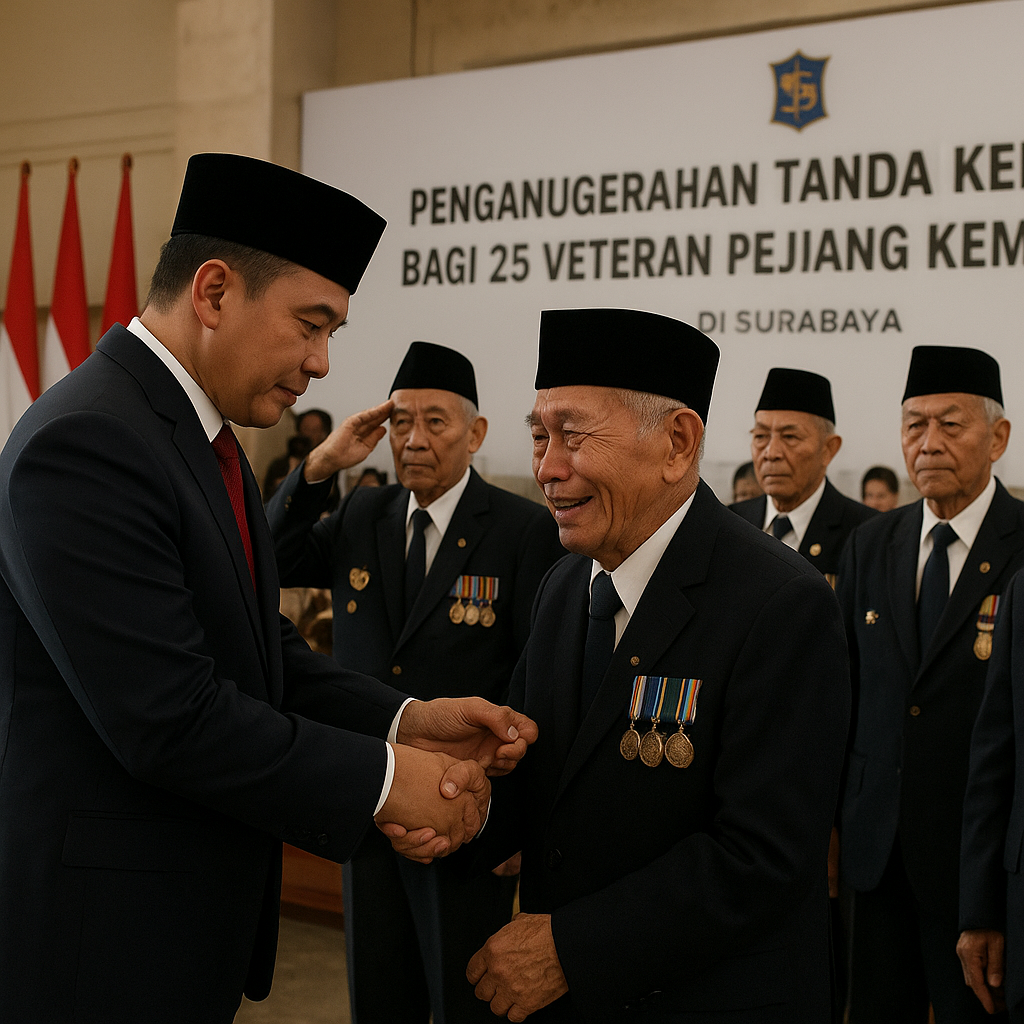 Penganugerahan Tanda Kehormatan bagi 25 Veteran Pejuang Kemerdekaan di Surabaya