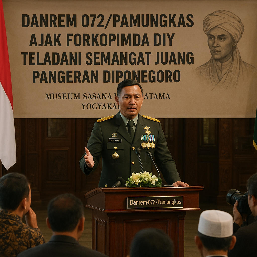 Danrem 072/Pamungkas Ajak Forkopimda DIY Teladani Semangat Juang Pangeran Diponegoro