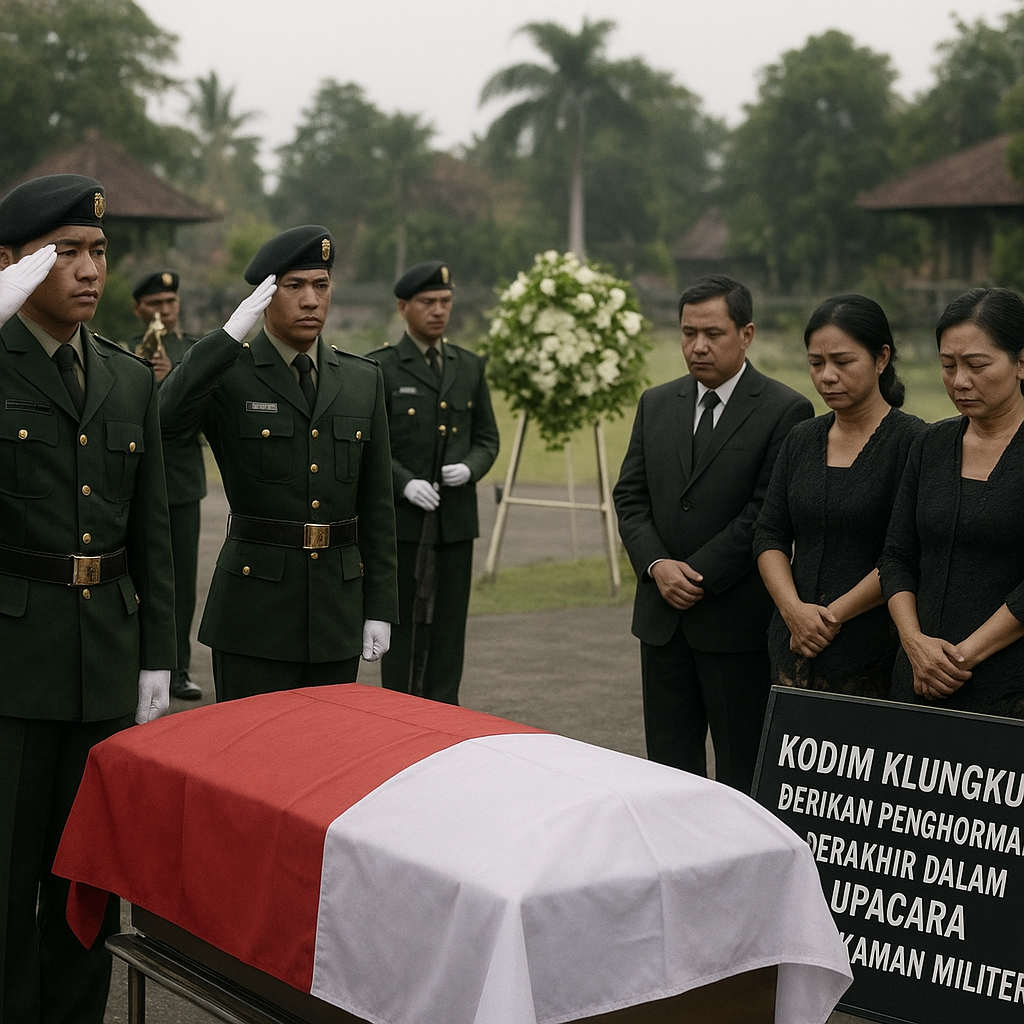 Kodim Klungkung Berikan Penghormatan Terakhir dalam Upacara Pemakaman Militer
