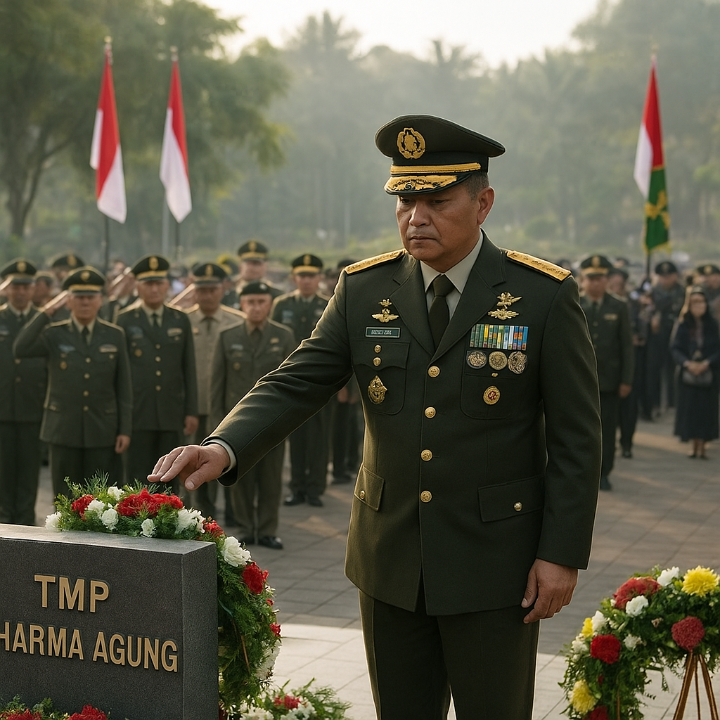 Pangdam VI/Mulawarman Pimpin Ziarah ke TMP Dharma Agung dalam Rangka HUT ke-68