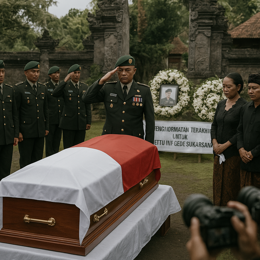 Penghormatan Terakhir bagi Lettu Inf Gede Sukarsana dalam Upacara Pemakaman Militer