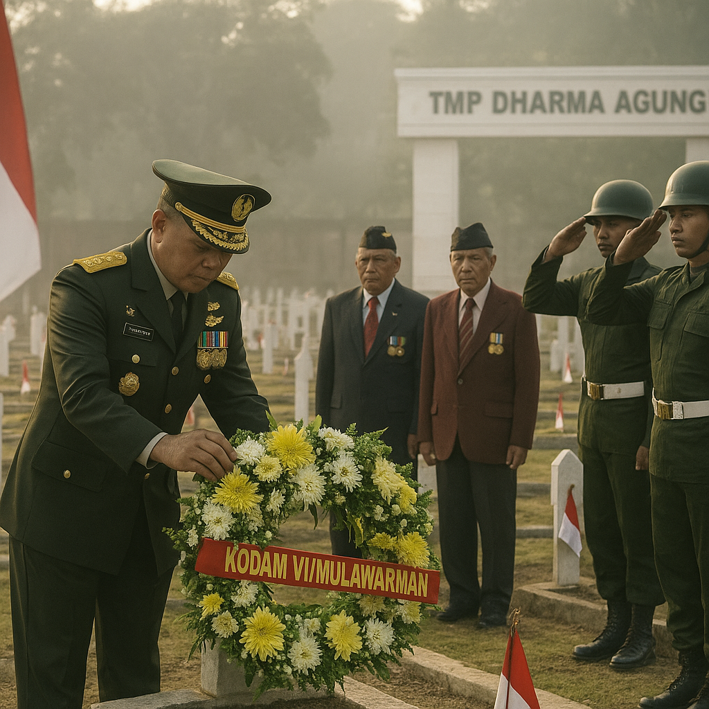 Ziarah ke TMP Dharma Agung, Mengenang Jasa Pahlawan di HUT Kodam VI/Mulawarman
