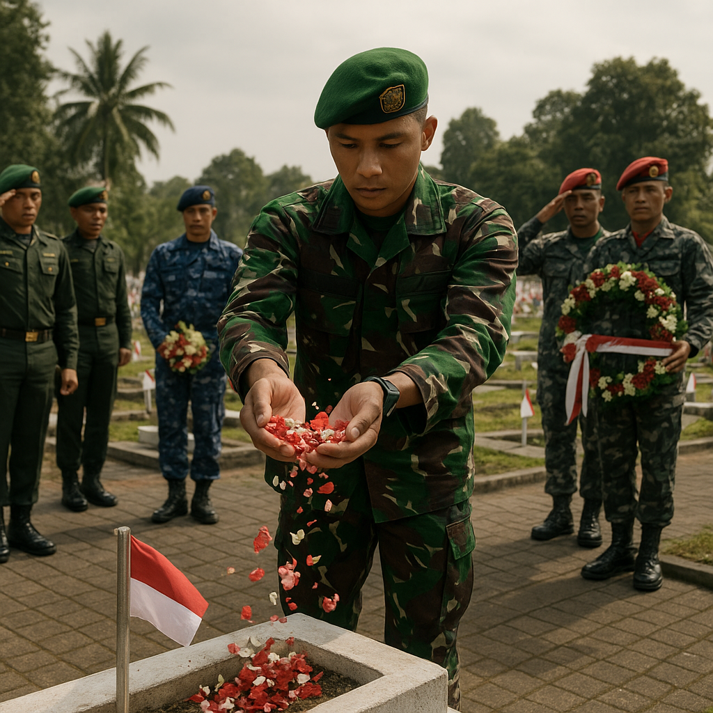 Tiga Satuan TNI di Kapuas Hulu Bersatu Tabur Bunga Kobarkan Semangat HUT Ke-68 Kodam XII/Tanjungpura