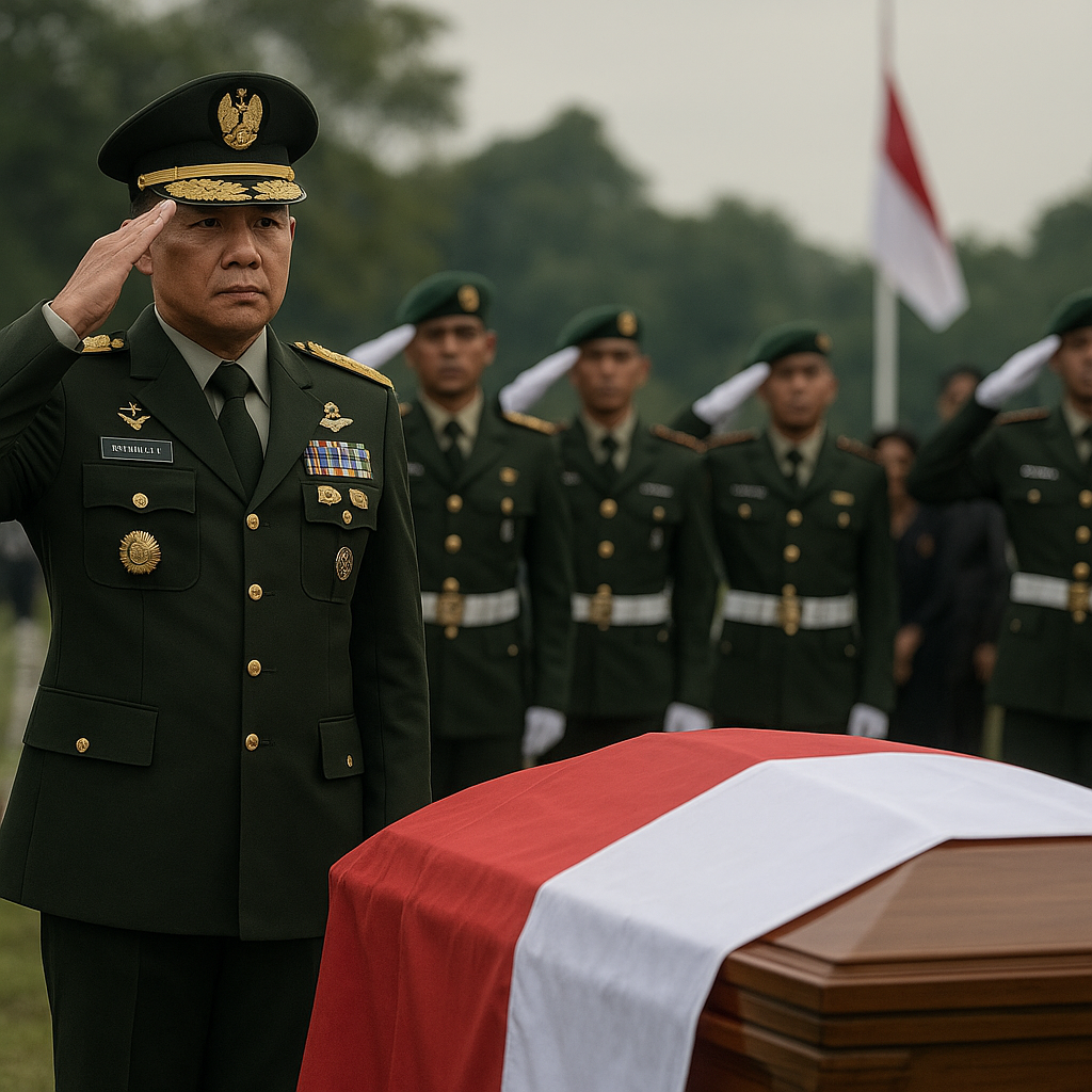 Kasad Pimpin Upacara Penghormatan Akhir bagi Prajurit Gugur di Madiun