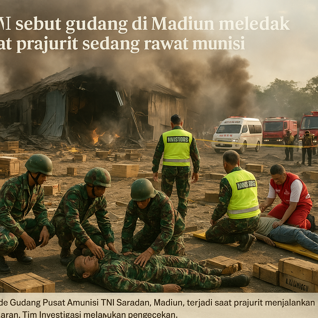 TNI sebut gudang di Madiun meledak saat prajurit sedang rawat munisi