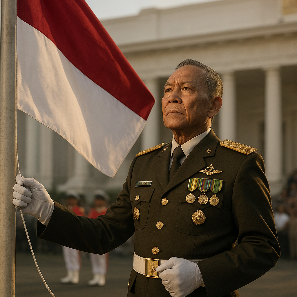 Purnawirawan Jenderal TNI (Purn.) Merupakan Pengibar Bendera Pertama di Istana