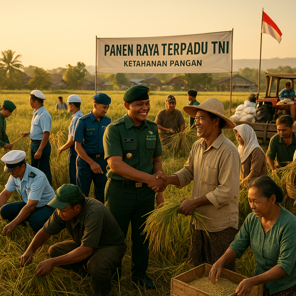 Panen Raya Terpadu TNI, Bukti Pengabdian di Masa Damai untuk Ketahanan Pangan