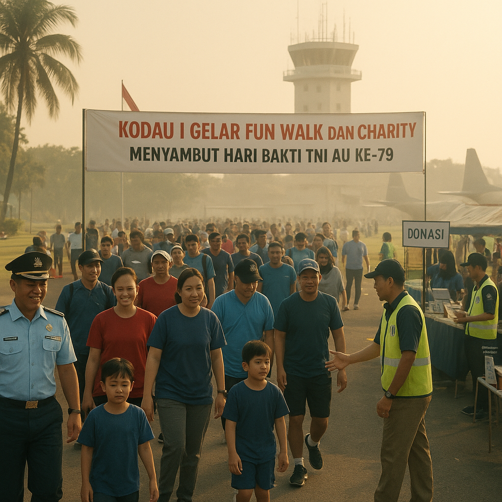 Kodau I Gelar Fun Walk dan Charity Ribuan Peserta Sambut Hari Bakti