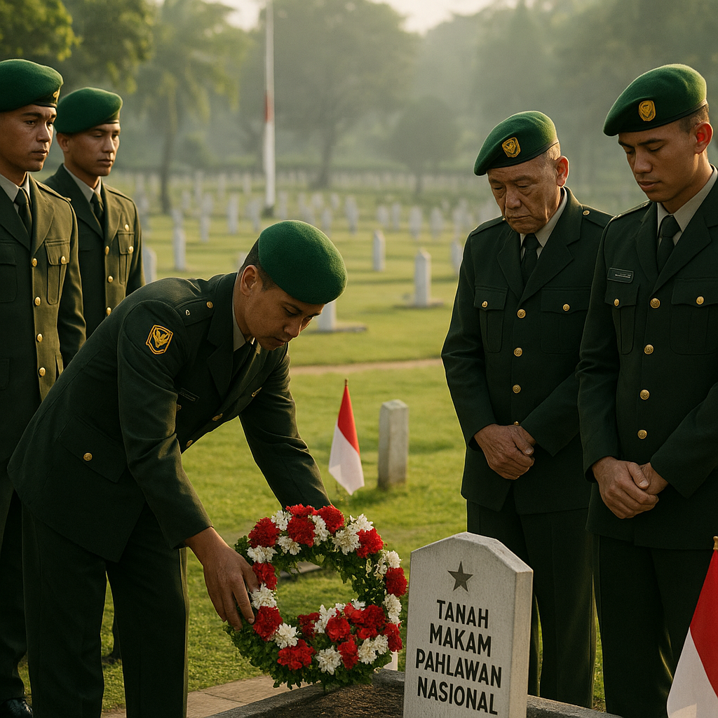 Peringatan Hari Pahlawan, Zeni AD Gelar Renungan di Taman Makam Pahlawan