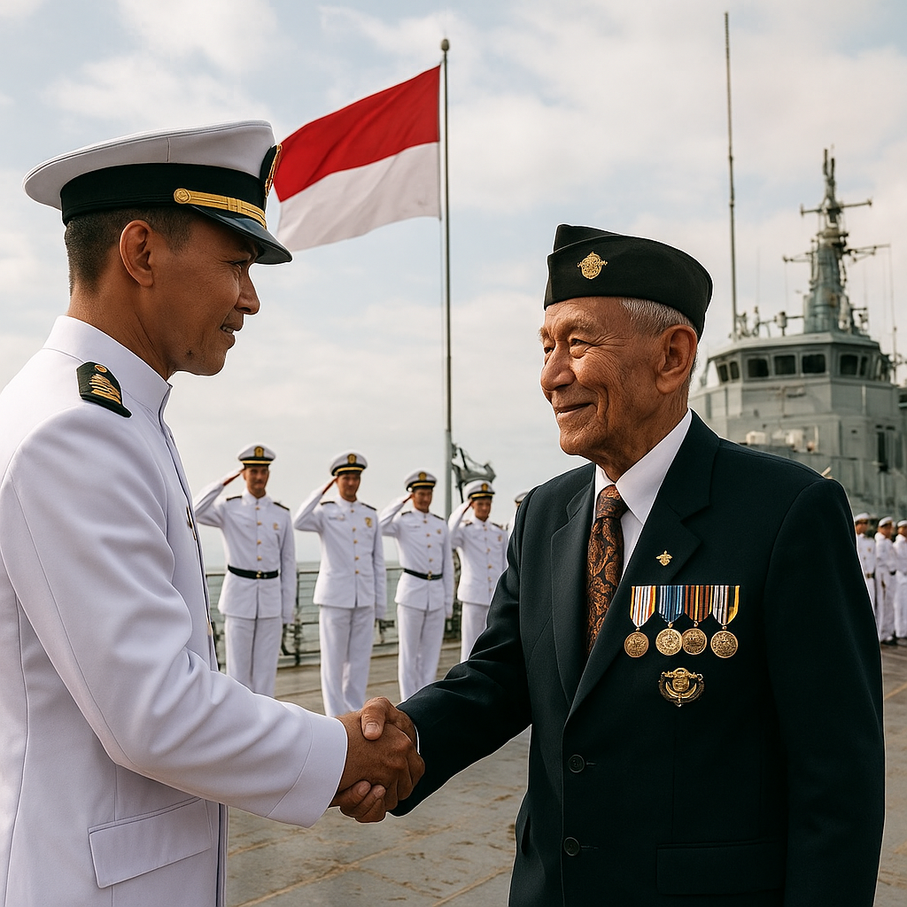 Upacara Kemerdekaan di Kapal Perang Usia, Veteran AL Bagi Kisah Perjuangan