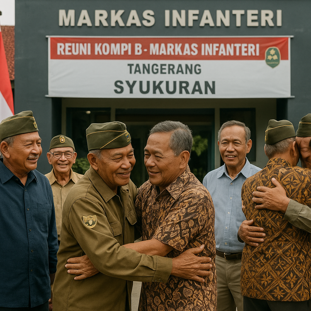 Acara Syukuran Dinas dan Reuni Kompi B di Markas Infanteri Tangerang
