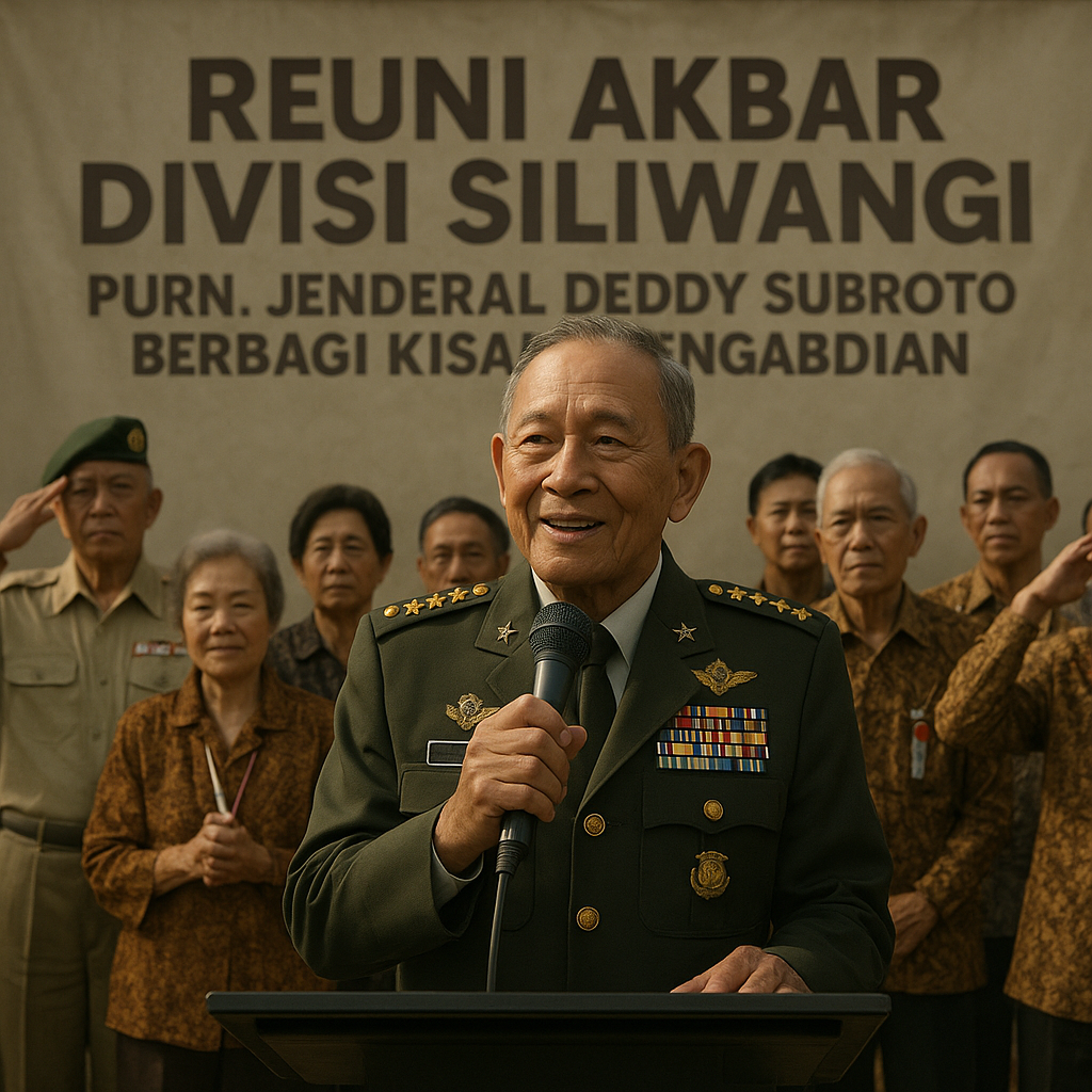 Purnawirawan Jenderal TNI (Purn.) Deddy Subroto Berbagi Kisah Pengabdian di Acara Reuni Akbar Divisi Siliwangi