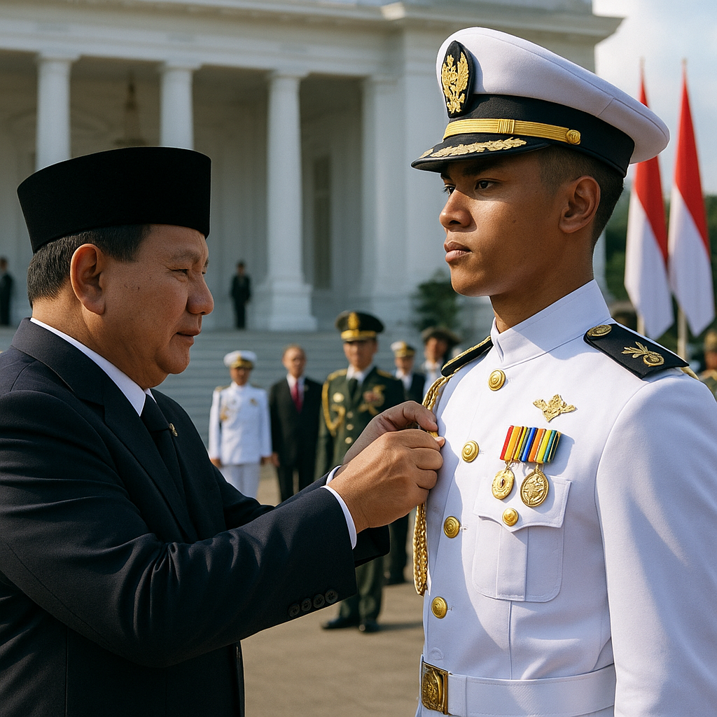 Presiden Prabowo Sematkan Tanda Pangkat kepada Penerima Adhi Makayasa, Lanjutkan Tradisi Keunggulan Korps