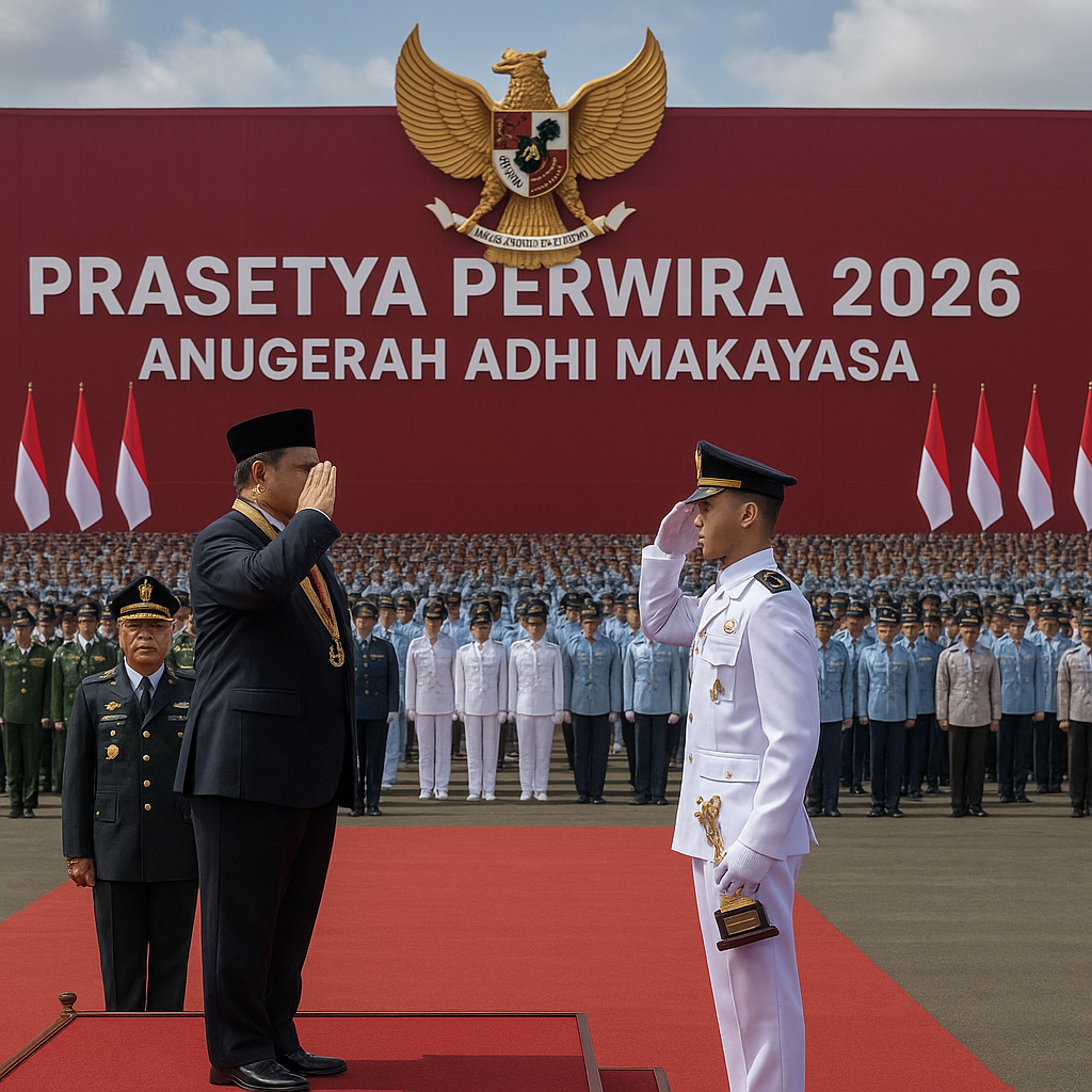Prabowo Lantik 1.177 Perwira TNI-Polri, Anugerahkan Adhi Makayasa untuk Lulusan Terbaik