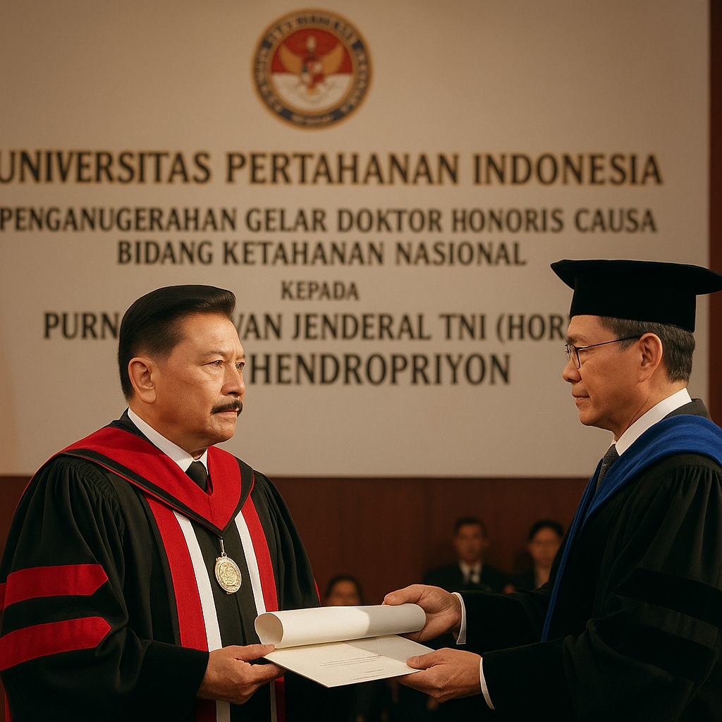 Purnawirawan Jenderal TNI (HOR) A.M. Hendropriyono Dianugerahi Gelar Doktor Kehormatan Bidang Ketahanan Nasional
