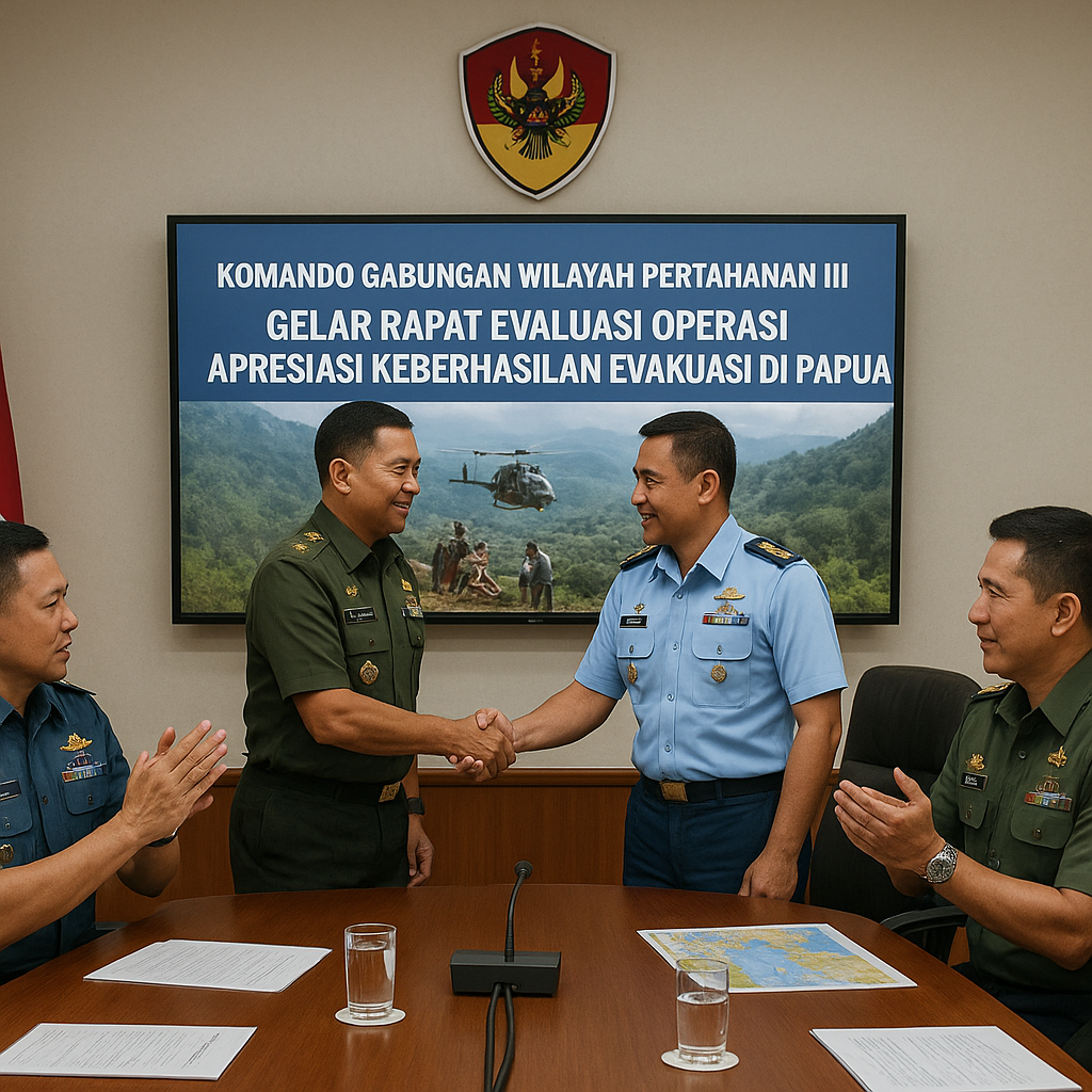 Komando Gabungan Wilayah Pertahanan III Gelar Rapat Evaluasi Operasi, Apresiasi Keberhasilan Evakuasi di Papua