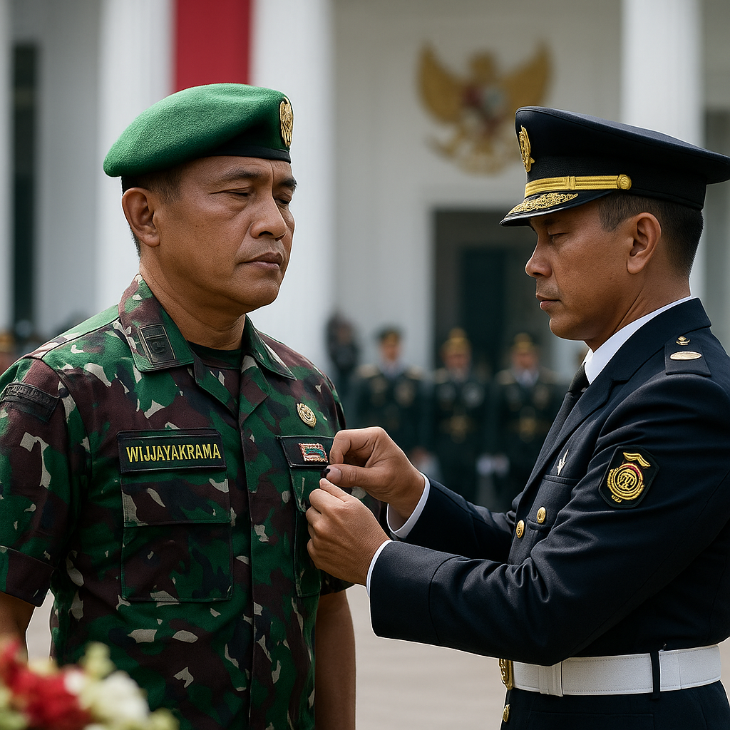 Puncak Pengabdian di Ibu Kota: Danrem Wijayakrama Dianugerahi Brevet Kehormatan Paspampres