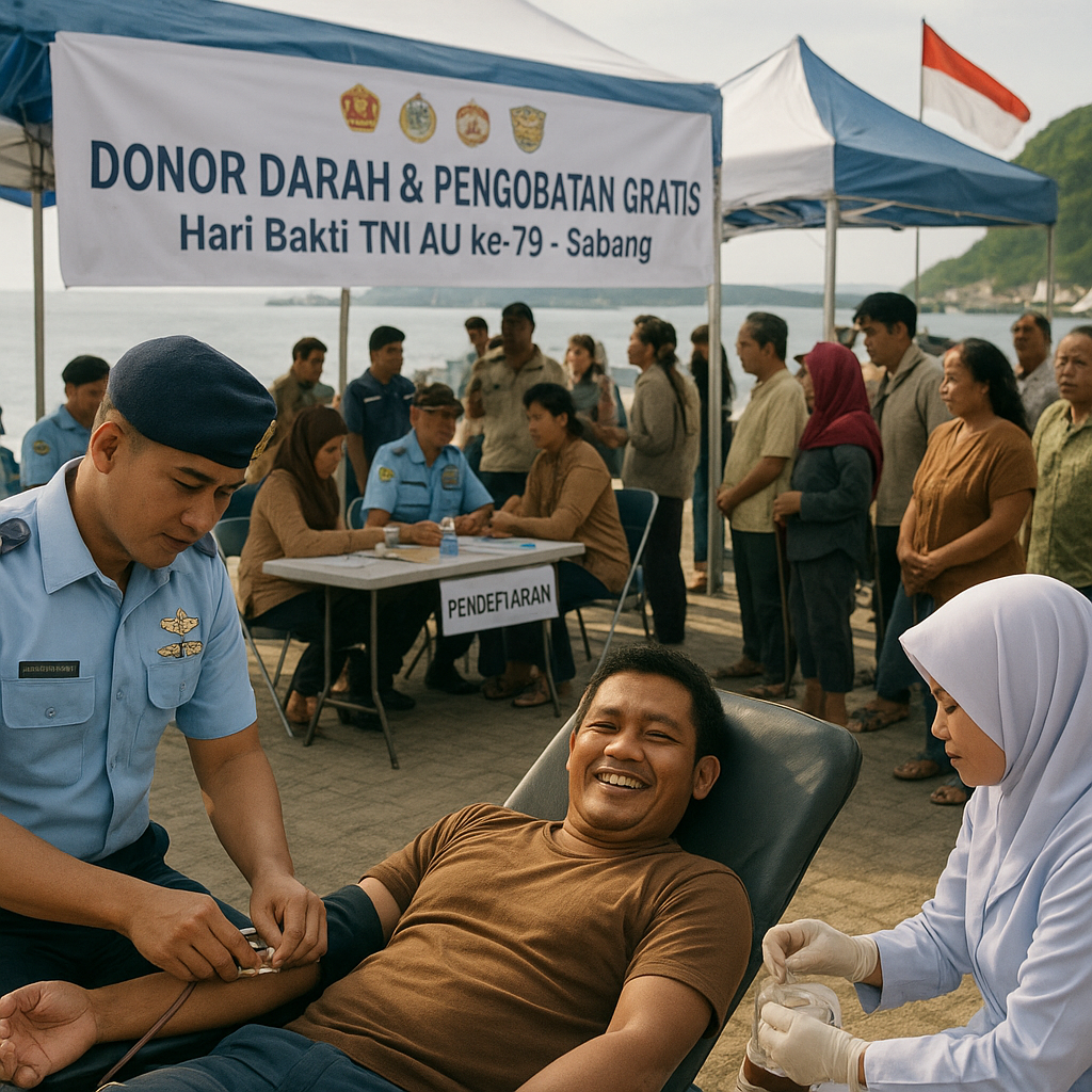 Di Ujung Negeri, Semangat Bhakti TNI AU Menyala: Donor Darah dan Pengobatan Gratis di Sabang