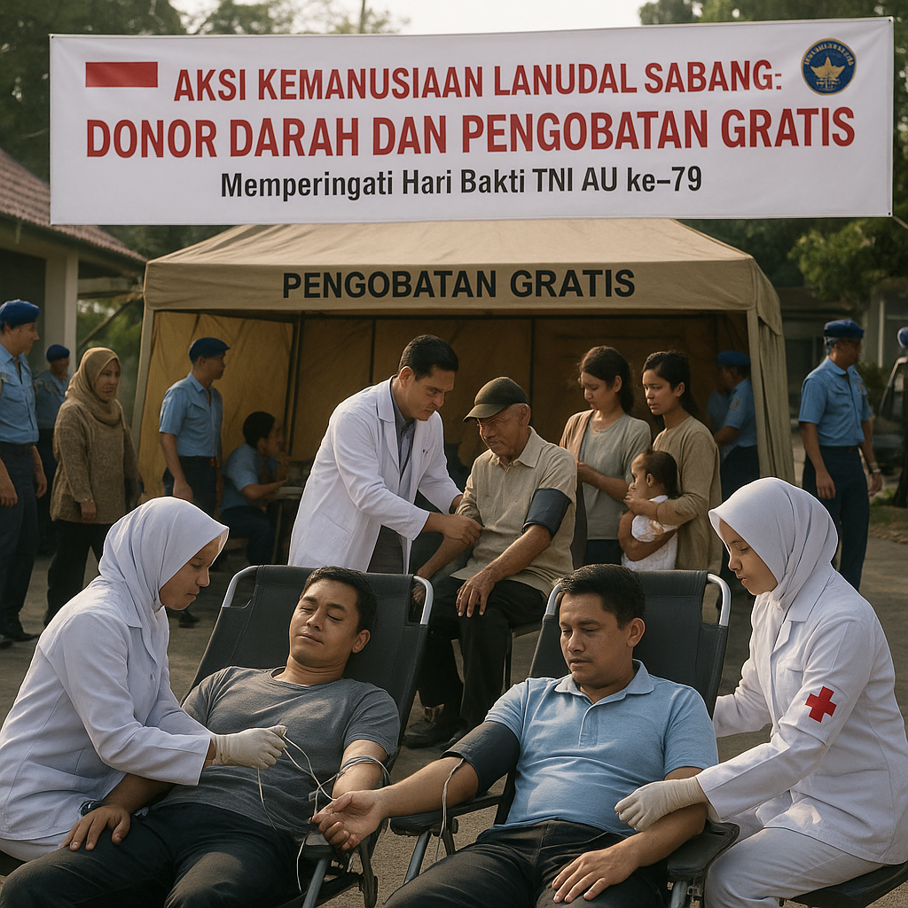 Aksi Kemanusiaan Lanudal Sabang: Donor Darah dan Pengobatan Gratis Warnai Hari Bakti TNI AU ke-79