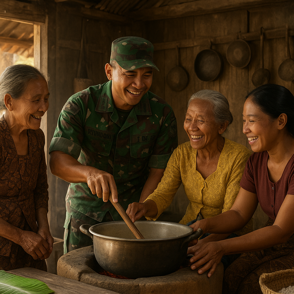 Sentuhan Humanis di Dapur, Ketika Prajurit TNI Bikin Suasana Jadi Akrab