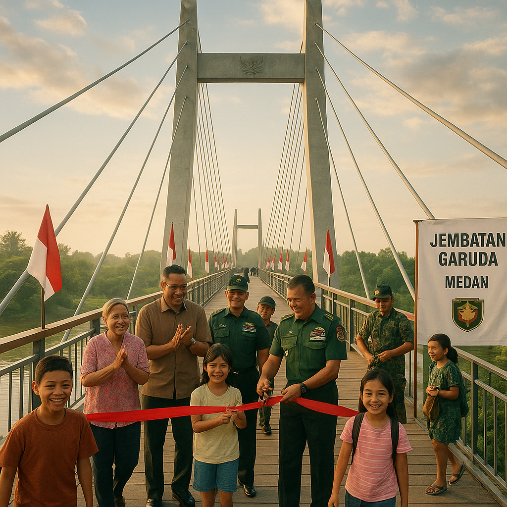 Jembatan Garuda: Pengabdian TNI AD Menghubungkan Kembali Harapan Warga Medan