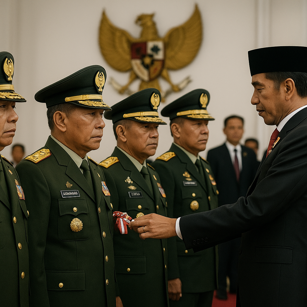 Penganugerahan Tanda Kehormatan Bintang Kartika Eka Paksi bagi Empat Purnawirawan Jenderal