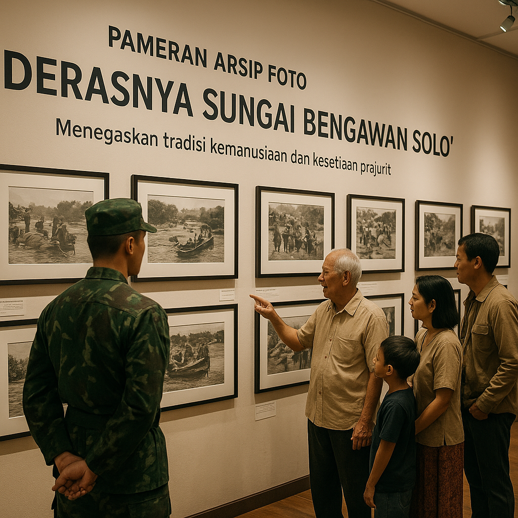 Pameran Arsip Foto 'Derasnya Sungai Bengawan Solo' Kisahkan Peran TNI dalam Penanganan Bencana