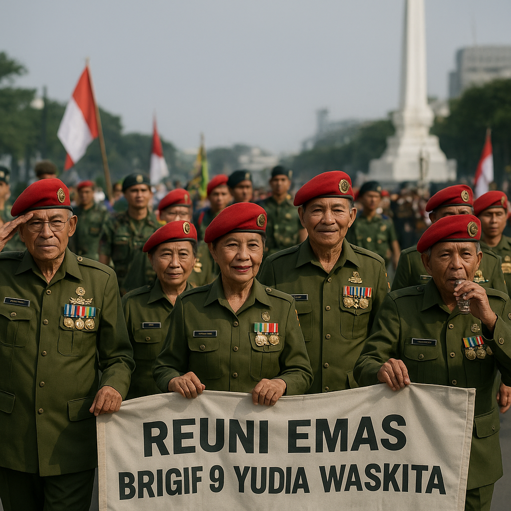 Reuni Emas Brigif 9 Pamerkan Tradisi 'Baret Merah' di Surabaya