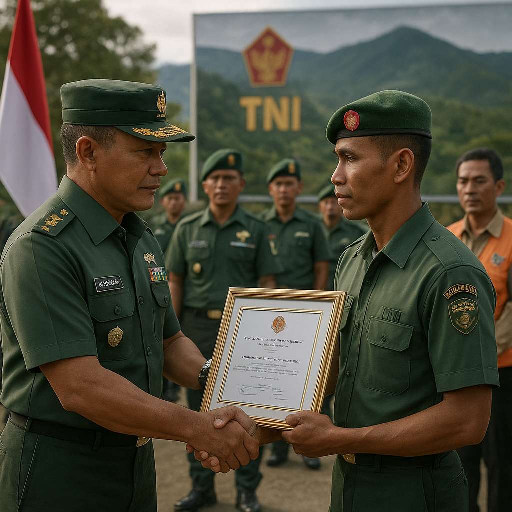 Pangkoops TNI Habema Beri Penghargaan untuk Prajurit Pelaksana Misi Kemanusiaan di Yahukimo