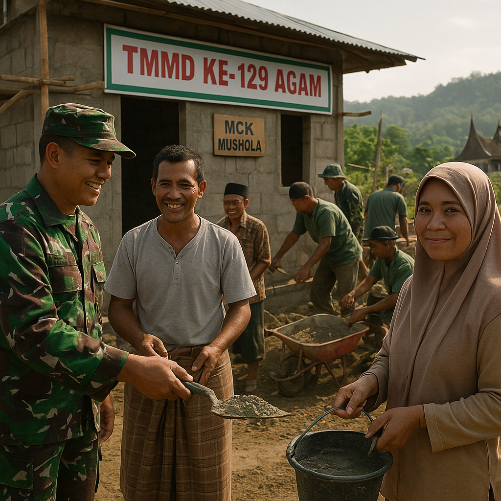 TMMD ke-129: Semangat Gotong Royong Percepat Pembangunan MCK Mushola
