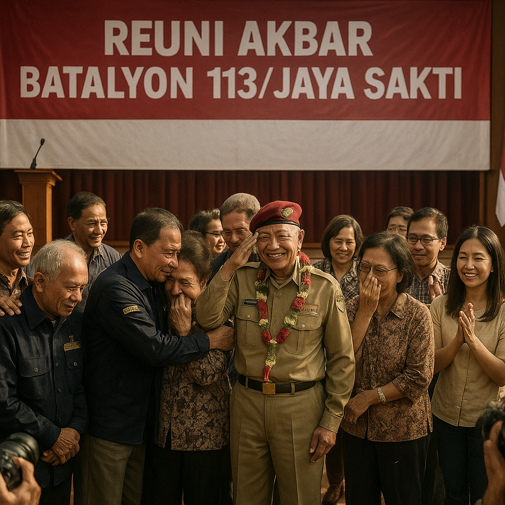 Reuni Akbar Batalyon 113/Jaya Sakti, Kembali Menyemai Kebersamaan Usai Puluhan Tahun Berpisah