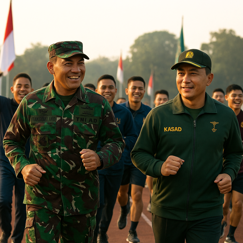 Dankodiklatad Ikuti Olahraga Bersama Alumni Akmil, Kasad Tekankan Soliditas dan Pengabdian untuk Rakyat