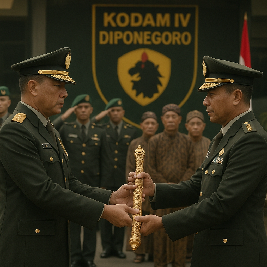 Upacara Adat Serah Terima Tongkat Komando di Kodam IV/Diponegoro