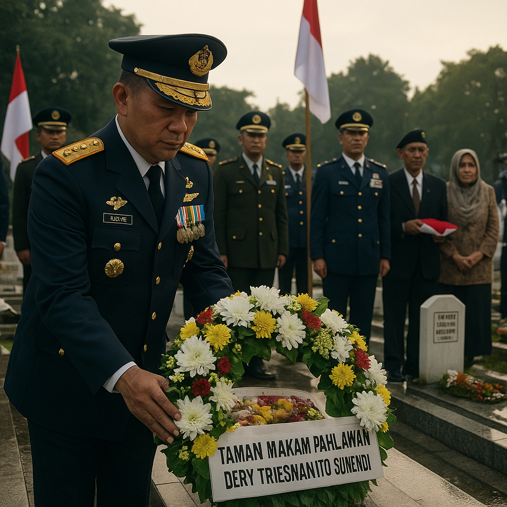Sambut HUT Ke-1 Kodaeral VIII, Laksda TNI Dery Triesananto Suhendi Pimpin Ziarah di TMP Kairagi