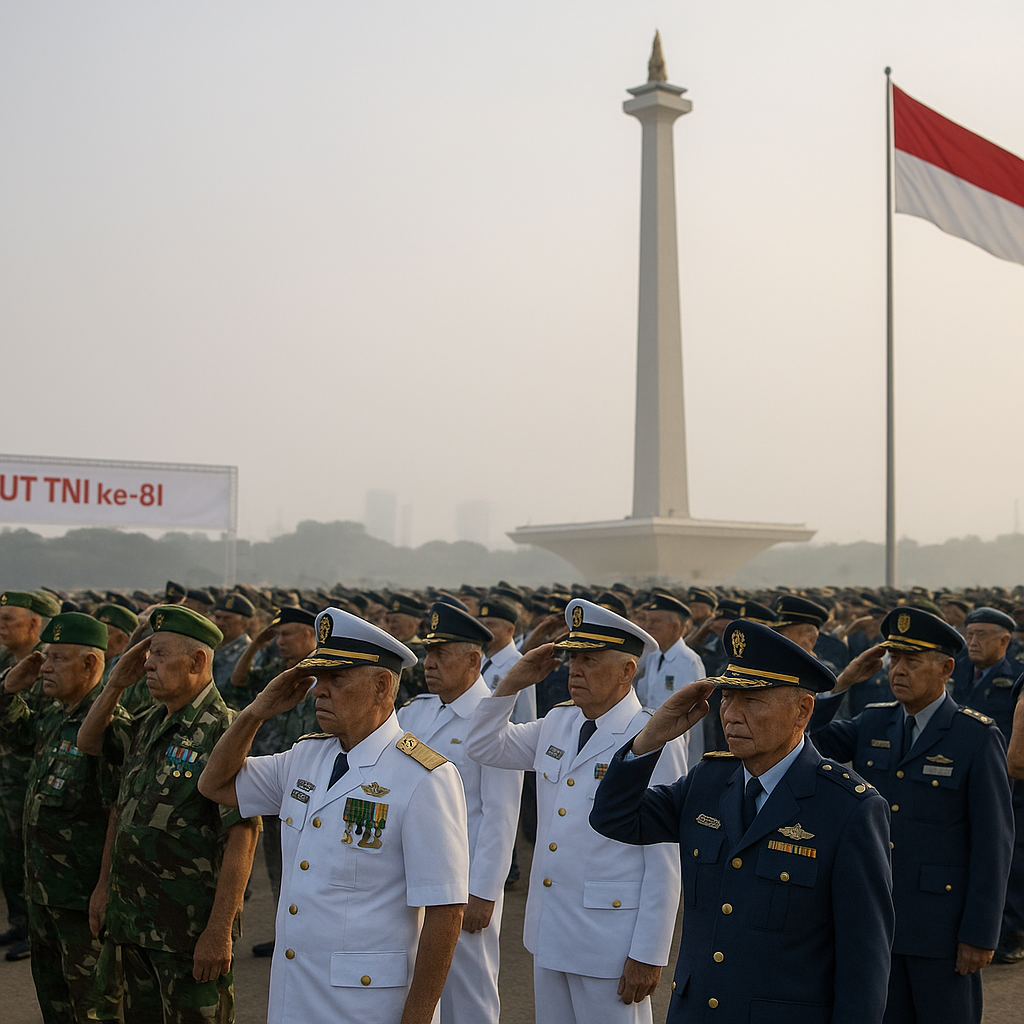 Peringatan HUT TNI ke-81: Ribuan Purnawirawan Hadiri Upacara di Monas