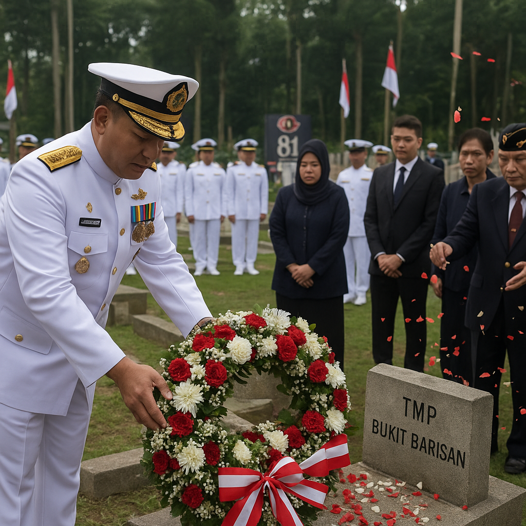 Jejak Pengabdian 81 Tahun TNI AL: Kodaeral I Tabur Bunga di TMP Bukit Barisan