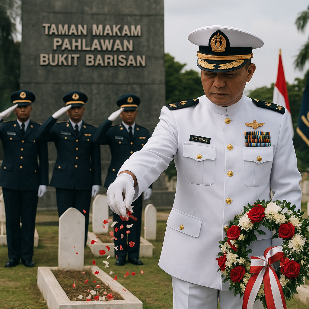 Kodaeral I Kenang Jasa Pahlawan dengan Tabur Bunga di TMP Bukit Barisan