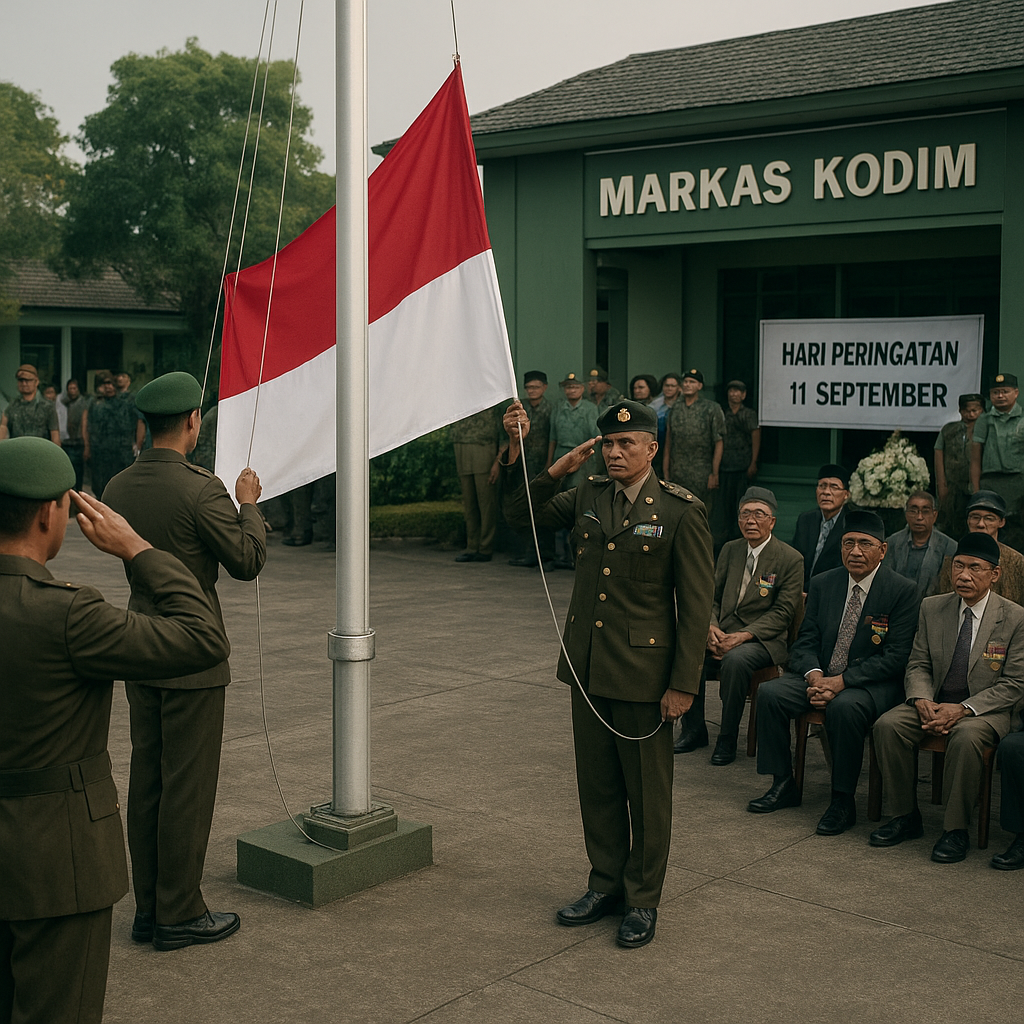 Upacara Bendera dalam Rangka Hari Peringatan 11 September di Markas Kodim