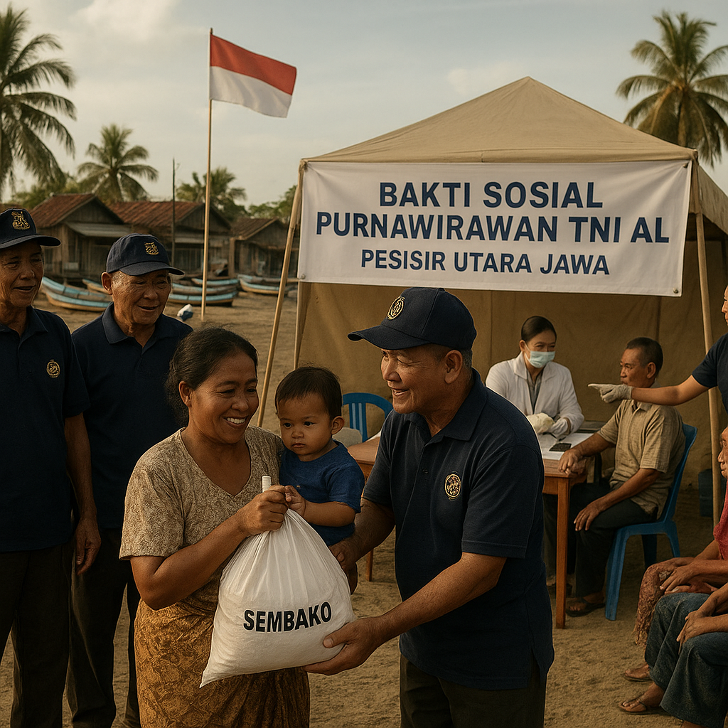 Purnawirawan TNI AL Gelar Bakti Sosial di Pesisir Utara Jawa