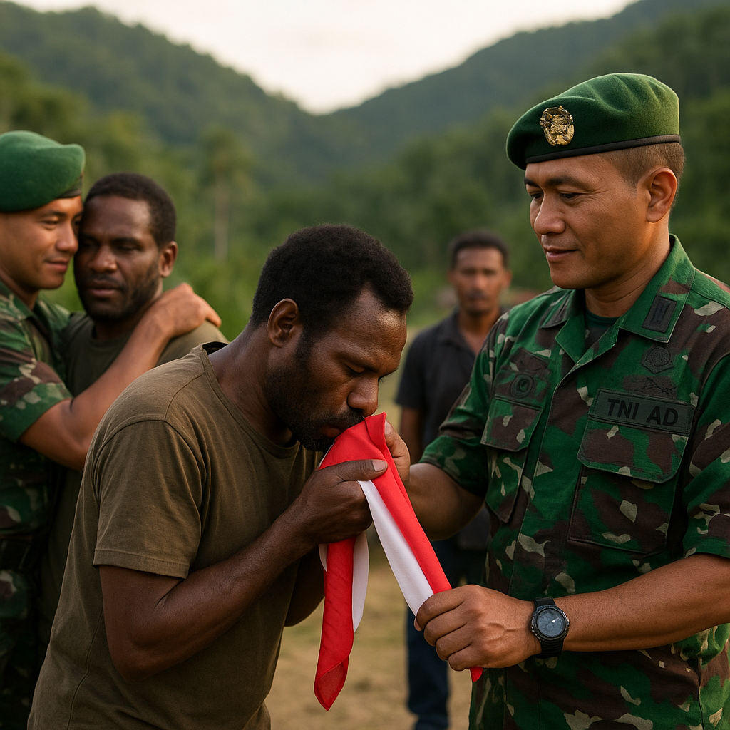 Sentuhan Humanis TNI Luluhkan 6 Anggota OPM: Cium Merah Putih hingga Pakai Batik!